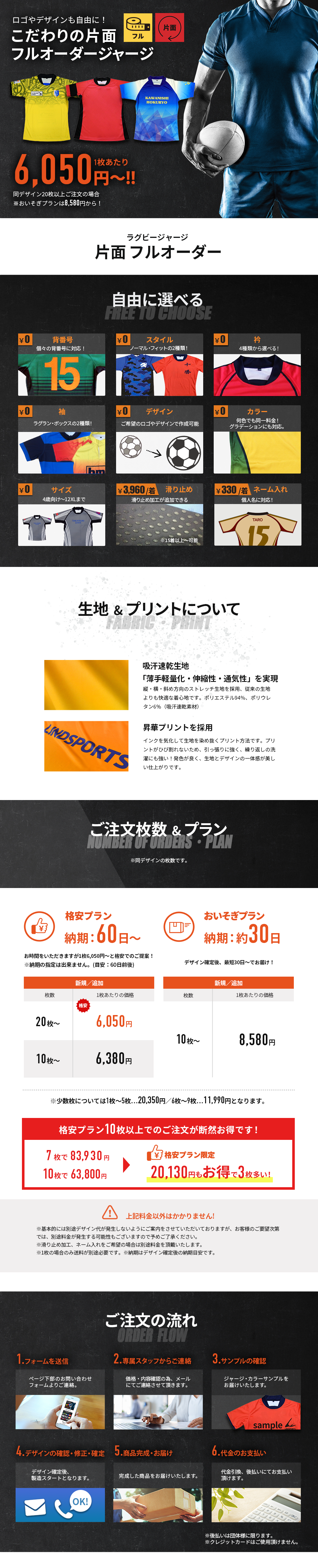 片面フルオーダージャージ