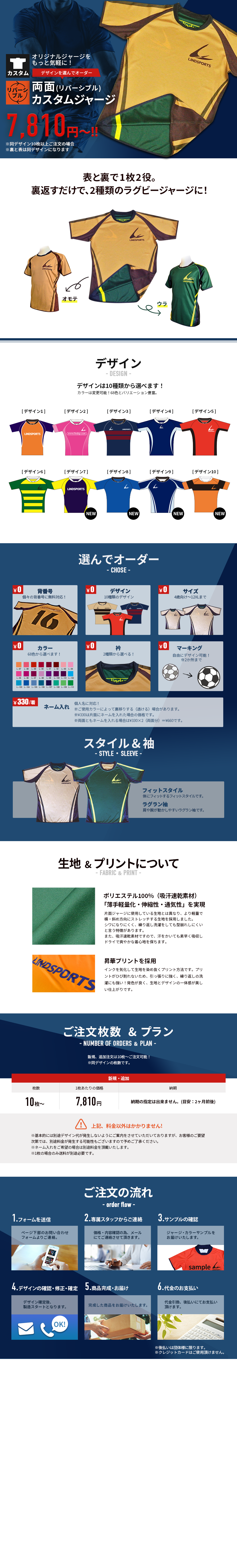 両面カスタムオーダージャージ