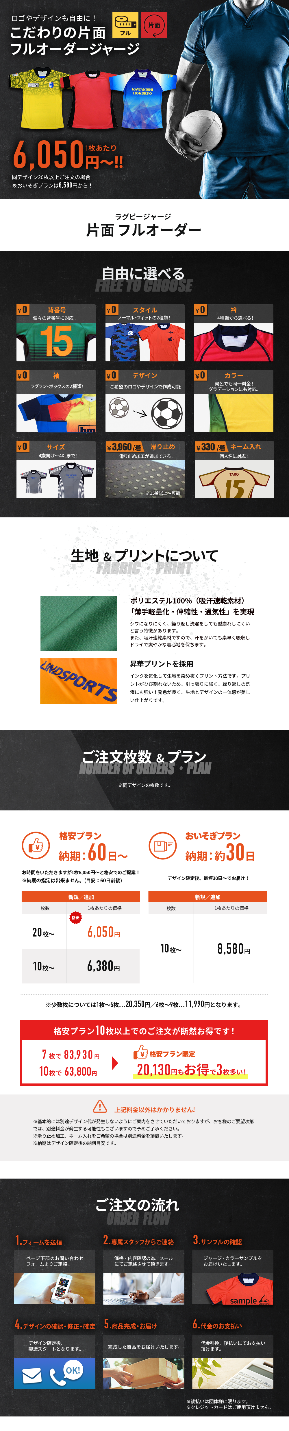 片面フルオーダージャージ