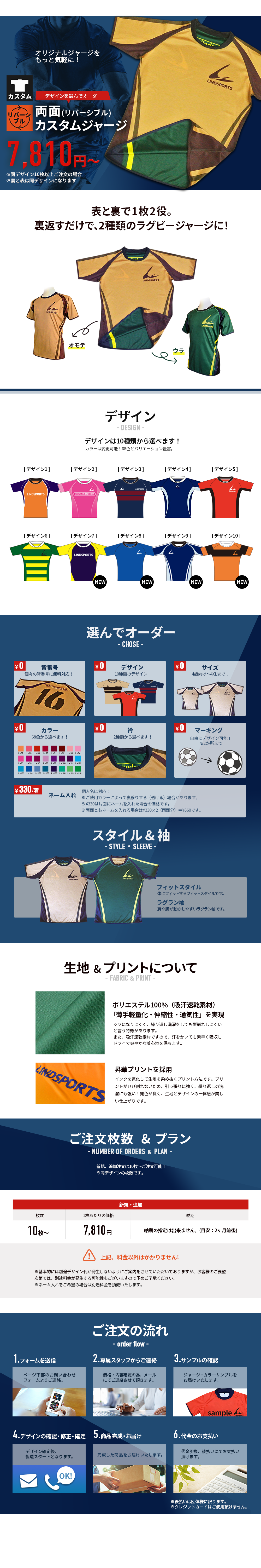両面カスタムオーダージャージ