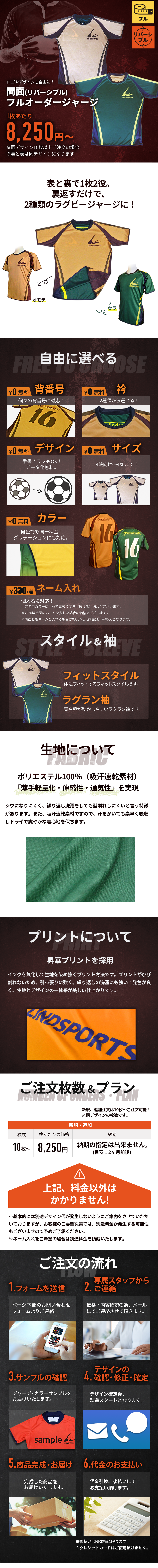 両面フルオーダージャージ