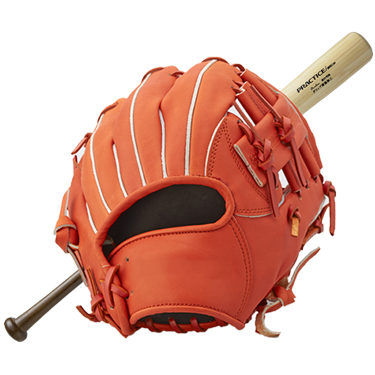 LINDSPORTS 【硬式用】フラットグローブ(右投用) 黒 オレンジ 同色5個セット | LINDSPORTS