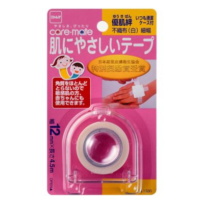 ニトムズ 優肌絆 care mate 肌にやさしいテープ 不織布細テープ 白 12mmｘ4.5m