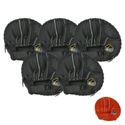 LINDSPORTS　【硬式用】フラットグローブ(右投用) 黒 オレンジ 同色5個セット